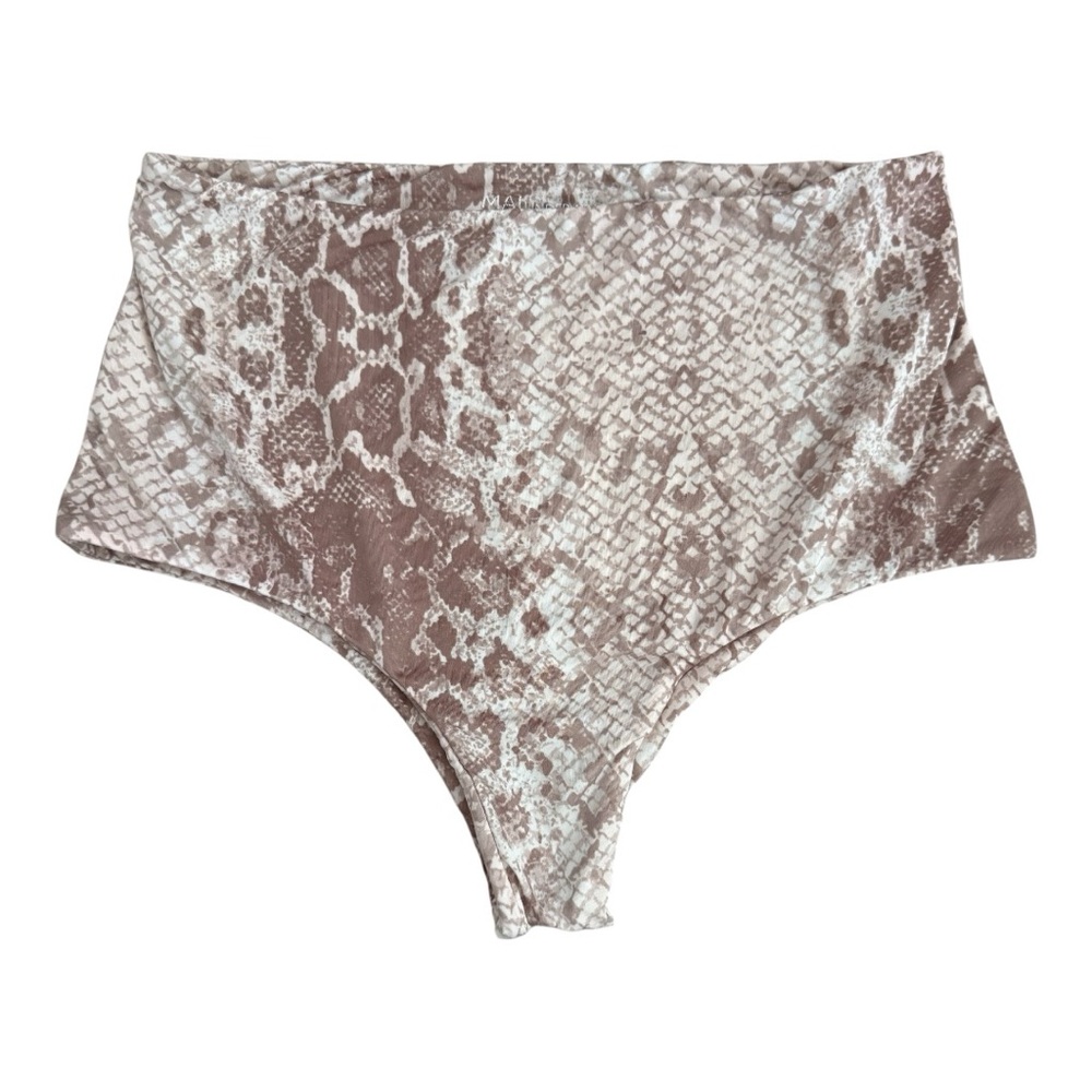 MAI Swimwear Snake Print High-Waisted Bikini Bottom